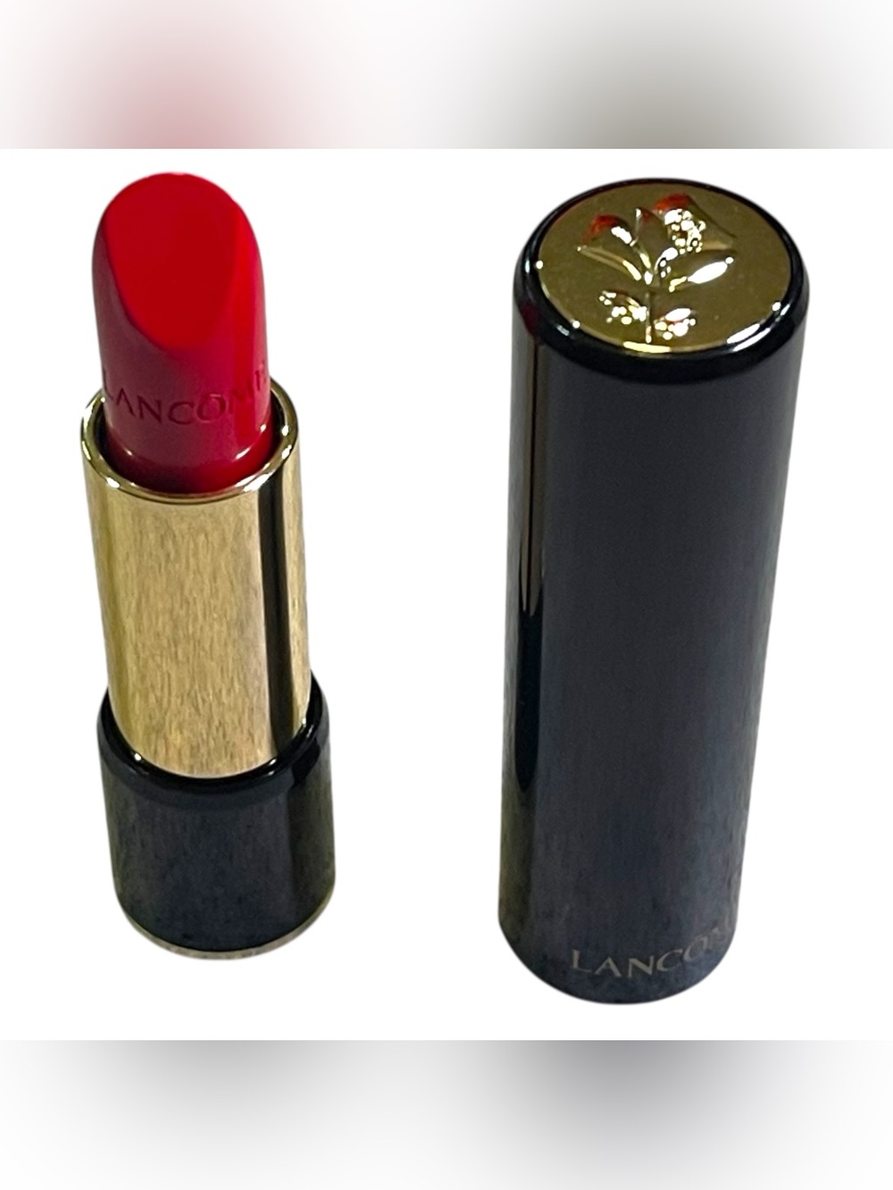 Lancôme’s L'Absolu Rouge Cream Lipstick In 132 CAPRICE DE ROUGE- Cool Fiery Red